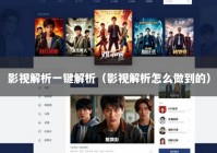 影视解析一键解析（影视解析怎么做到的）